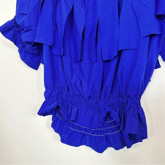 Off-Shoulder Blue Ruffle Top - Picture 8 of 10